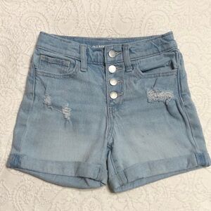 Old Navy Size 10 Girl Button Fly Blue Jean Shorts Classic Denim